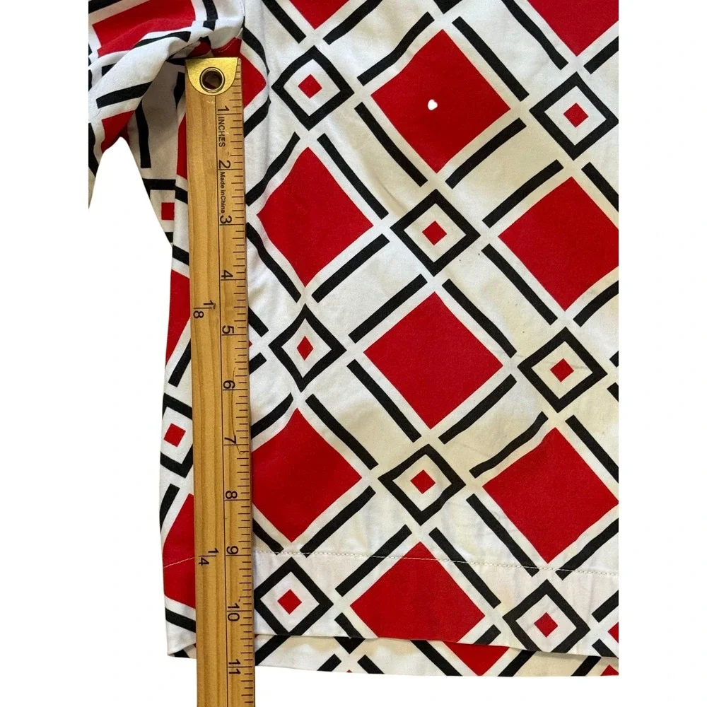 Loud Mouth Mens Danger Golf‎ Shorts SZ 40 Red Black White Geometric Pattern